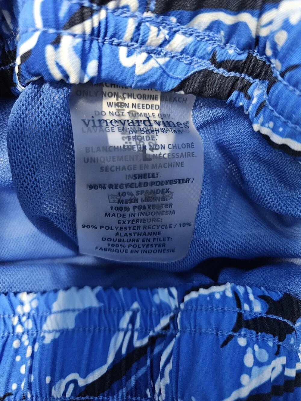 Vineyard Vines Boys' Blue Printed Chappy Swim Trunks In Tide Blue Fishing